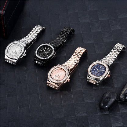 Mens Fashion Alloy Band Diamond Gifts Watches - ARCHSHOPE