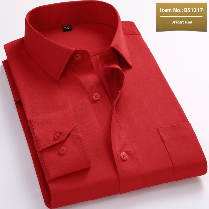 Spring Long Sleeved Shirt Men's White Business