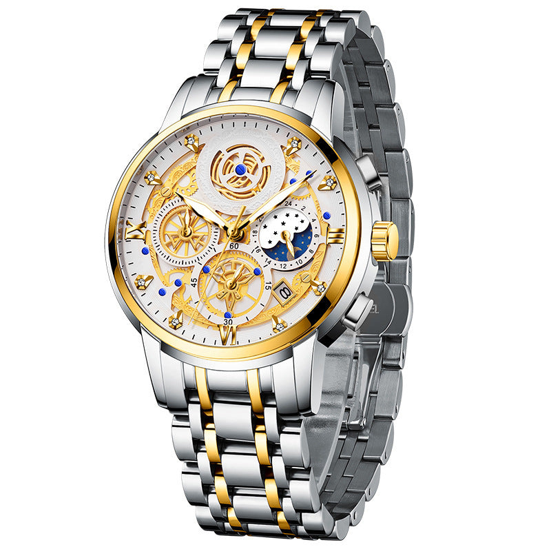 Men's Stainless Steel Multifunction Quartz Watch - ARCHSHOPE