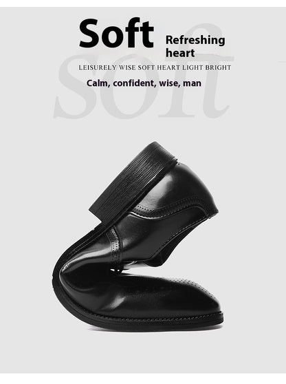 Formelle Lederschuhe Britische Männer Brogue Spitzschuh Spitze