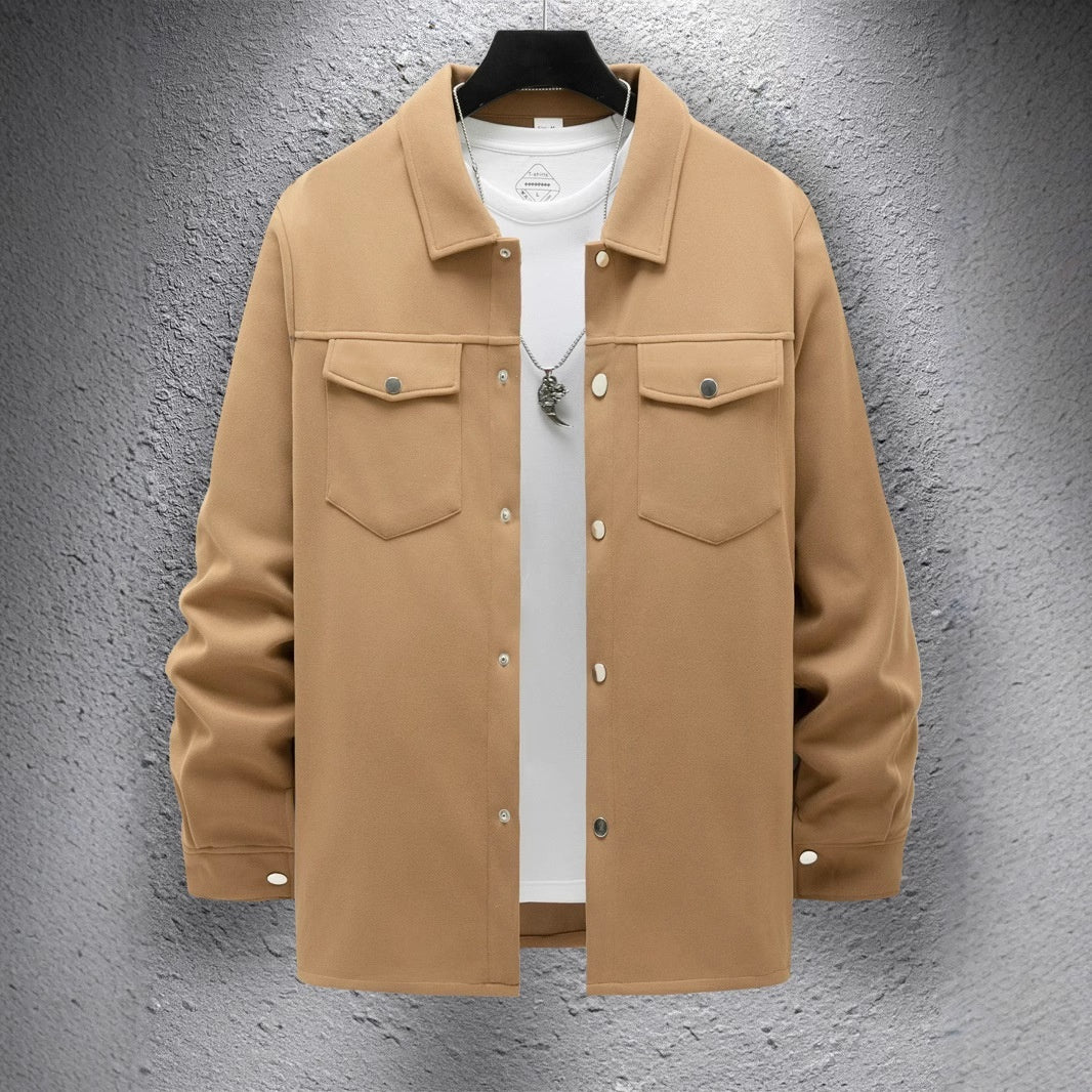 Veste décontractée à simple boutonnage pour homme, couleur unie, pour le printemps et l'automne