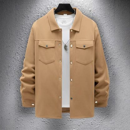 Veste décontractée à simple boutonnage pour homme, couleur unie, pour le printemps et l'automne