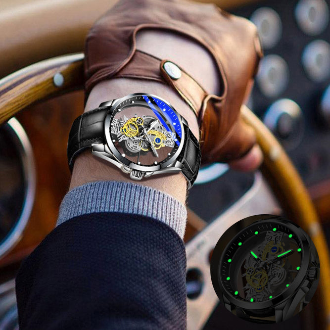 Men Watch Skeleton Automatic Quartz Watch Gold Skeleton Vintage Man Watch Mens Watches Top Brand Luxury - ARCHSHOPE