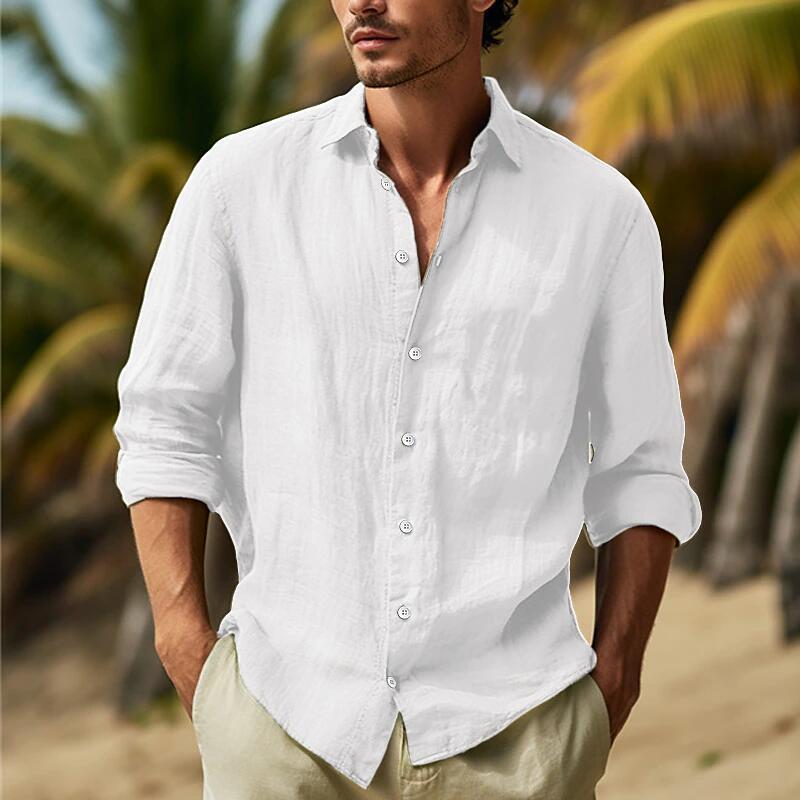 Men's Casual Solid Color Plus Size Shirt - ARCHSHOPE