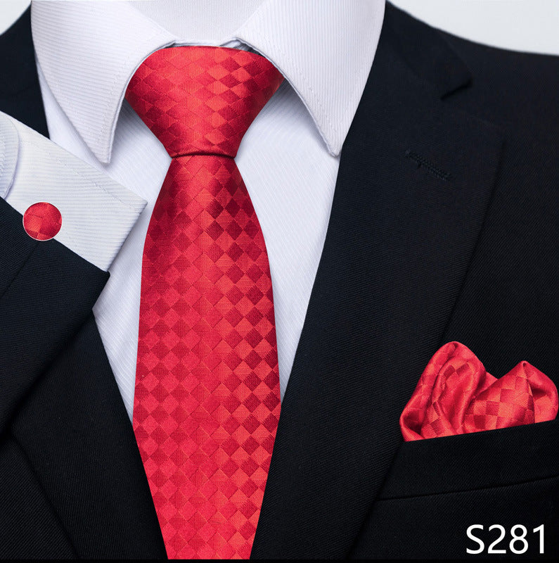 Men's Creative All-match Business Formal Wear Tie Scarf Cuff Buckle Set - ARCHSHOPE