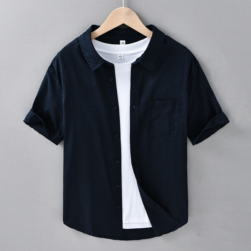 Chemise à manches courtes en lin fin pour homme