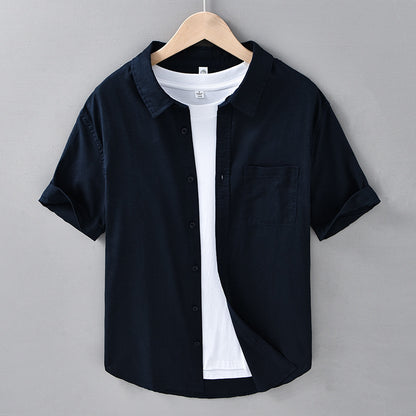 Chemise à manches courtes en lin fin pour homme