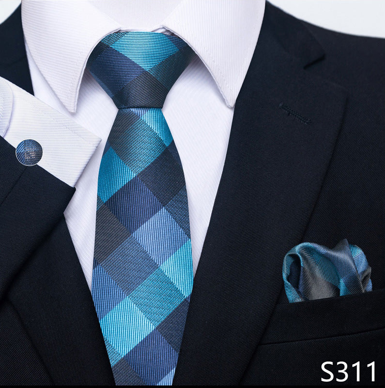 Men's Creative All-match Business Formal Wear Tie Scarf Cuff Buckle Set - ARCHSHOPE