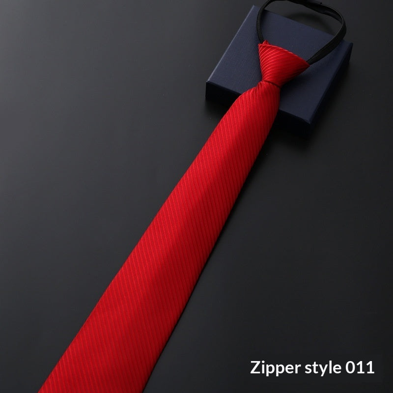 Mens Business Formal Zipper Tie With Blue Stripes - ARCHSHOPE