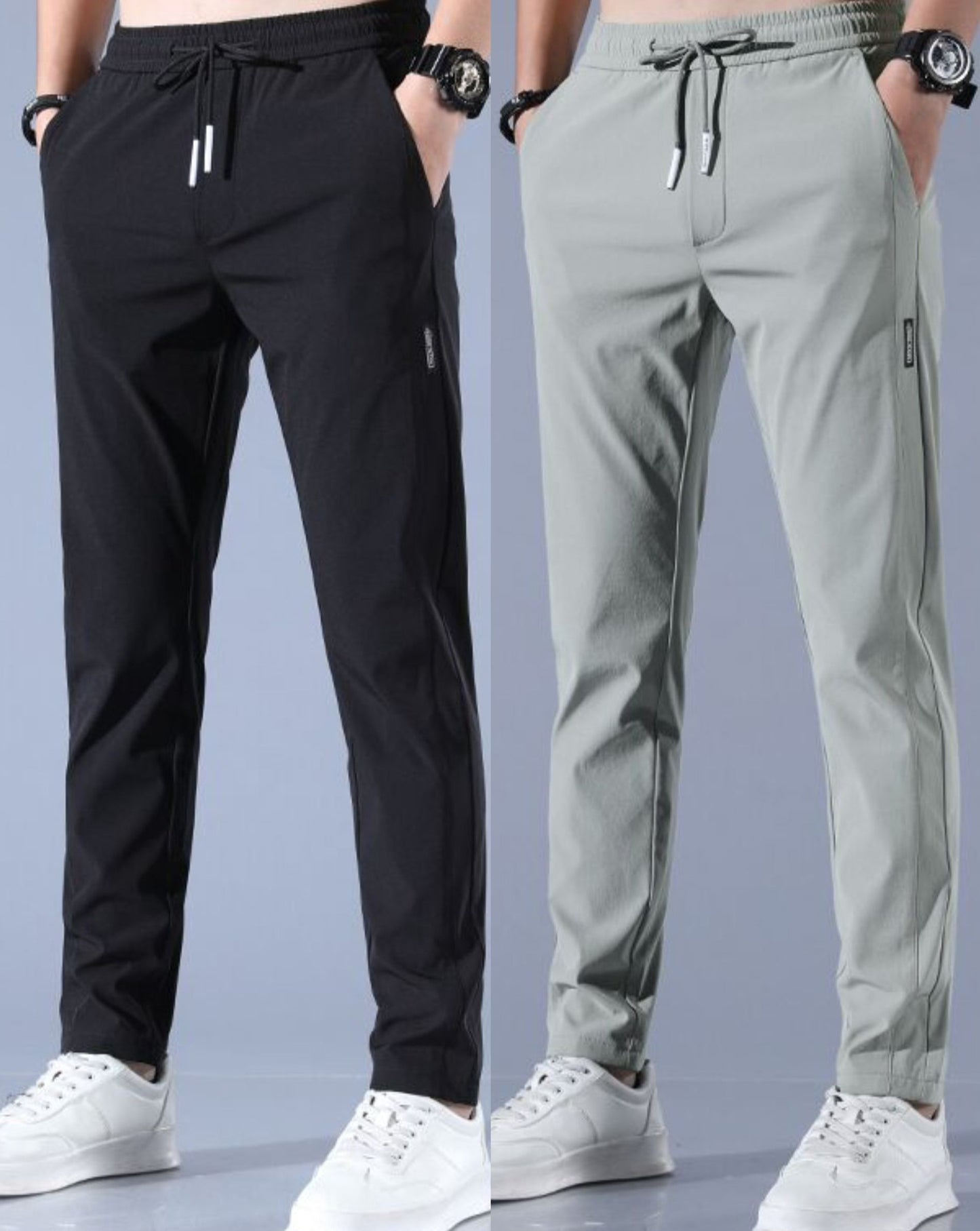 Ice Silk Pants Herren Sommer Dünne Freizeithose Lose Gerade Atmungsaktiv