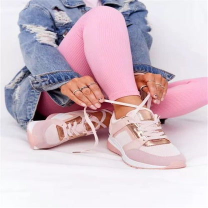 Plus Size Casual Platform Dad Shoes Lace-up Wedge Sports Women - ARCHSHOPE