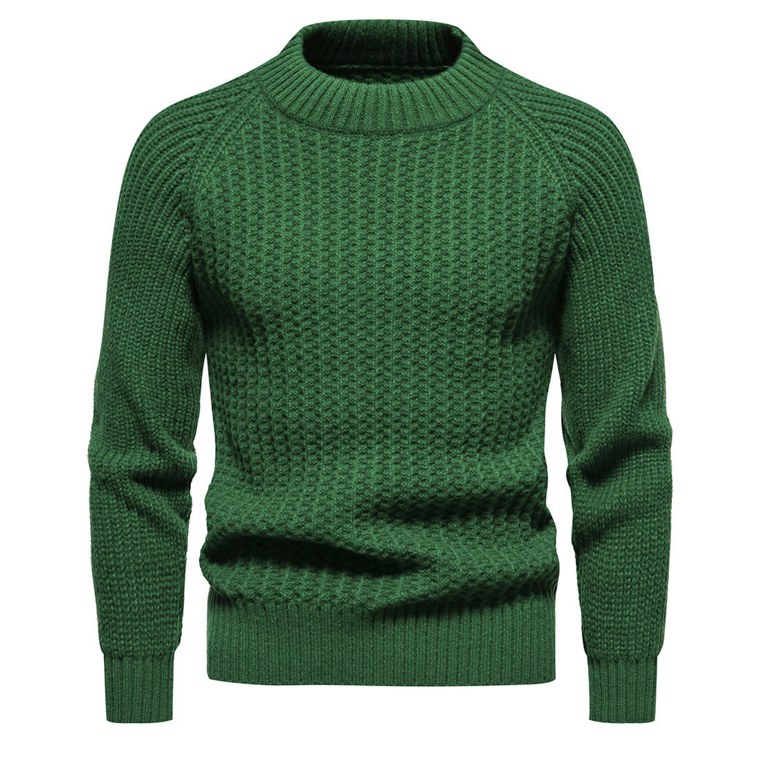 Pull décontracté ample à col rond pour homme, couleur unie
