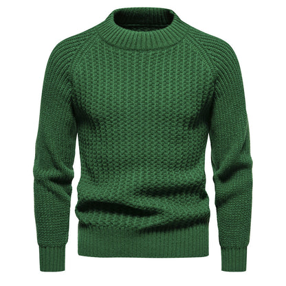 Pull décontracté ample à col rond pour homme, couleur unie