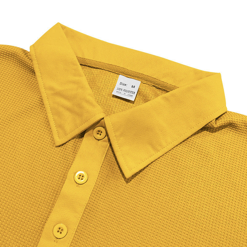 Waffle Short Sleeve Polo Shirt Men's Fashion Summer Lapel Tops - ARCHSHOPE