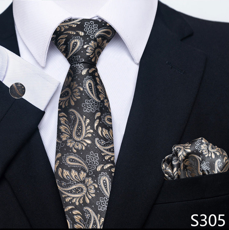 Men's Creative All-match Business Formal Wear Tie Scarf Cuff Buckle Set - ARCHSHOPE