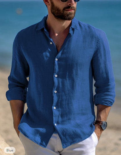 Men's Casual Solid Color Plus Size Shirt - ARCHSHOPE