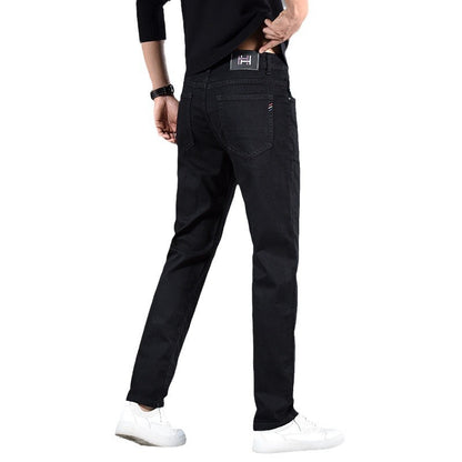 Nouveau jean slim décontracté en coton à jambe droite pour jeunes hommes
