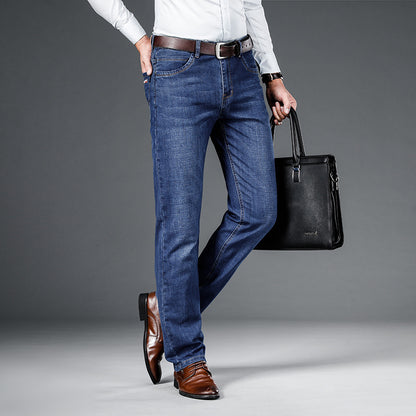 Lockere, gerade Business-Jeans mit verwaschenem Schnitt