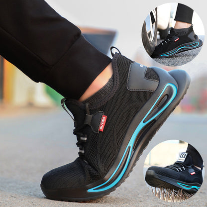 Chaussures de sécurité à embout d'acier pour hommes, baskets de travail antidérapantes et indestructibles
