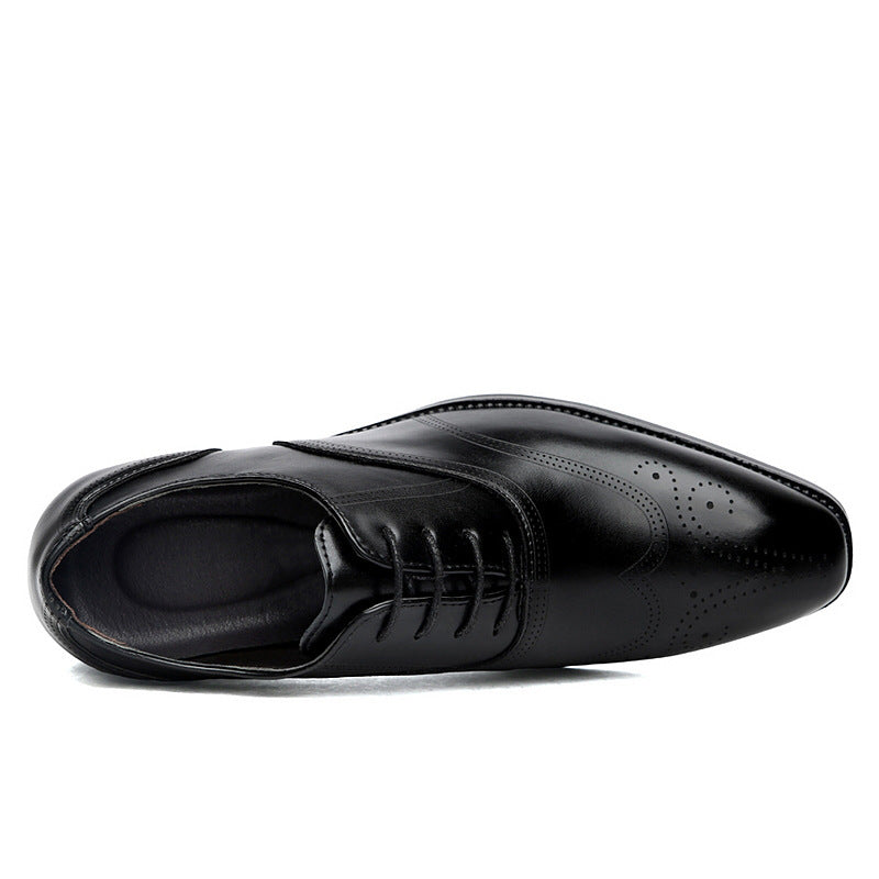 Formelle Lederschuhe Britische Männer Brogue Spitzschuh Spitze