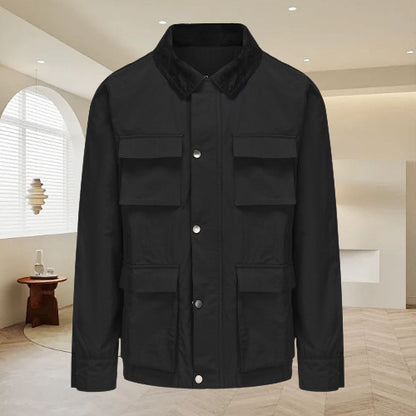 Veste zippée de couleur unie pour homme