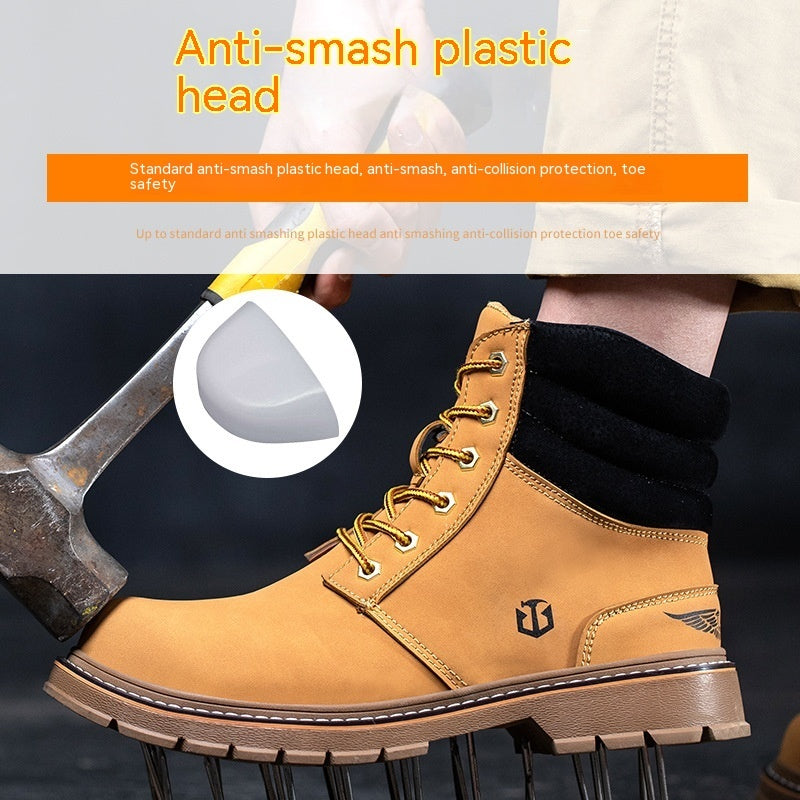 Herrenmode Lässige High-Top-Arbeitsschutzschuhe mit Anti-Smashing- und Anti-Penetrationsschutz