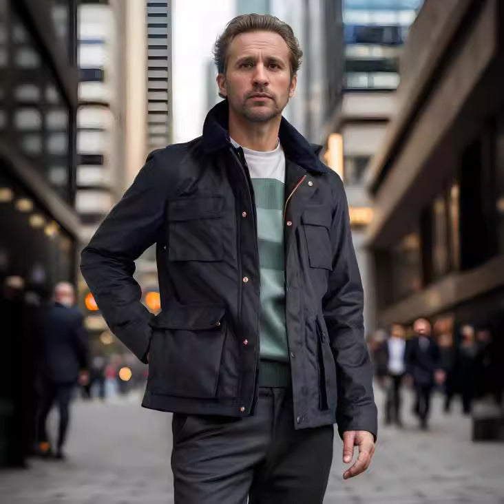 Veste zippée de couleur unie pour homme