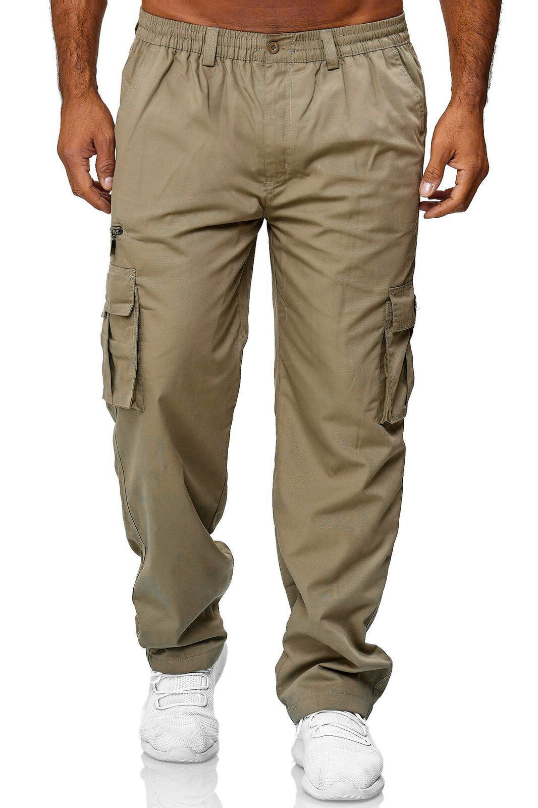 Lässiger Herren-Overall mit mehreren Taschen und geradem Bein