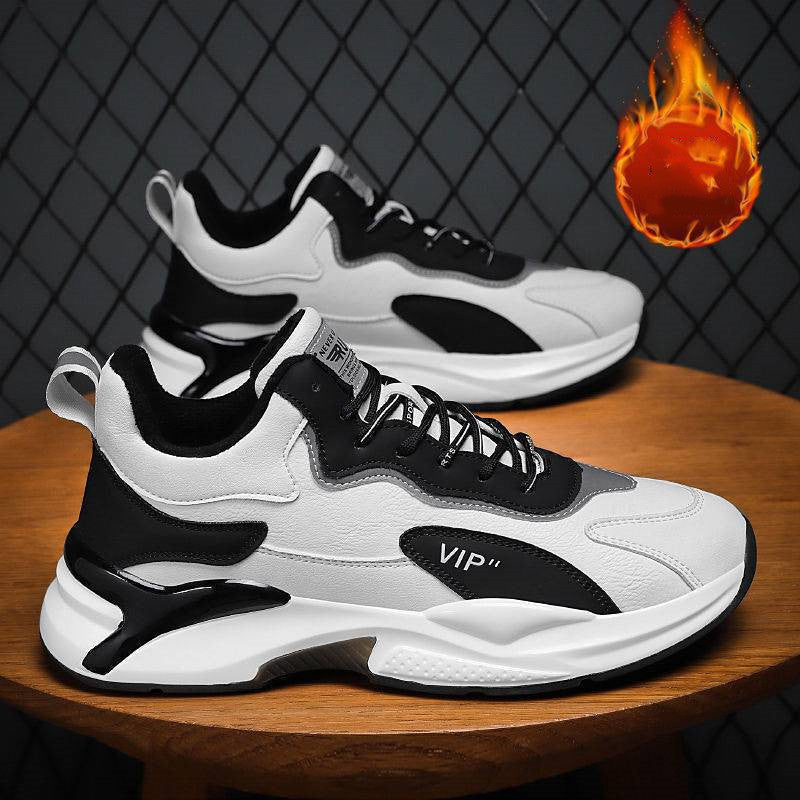Baskets tendance noires et blanches, chaussures de sport décontractées, légères et respirantes pour hommes