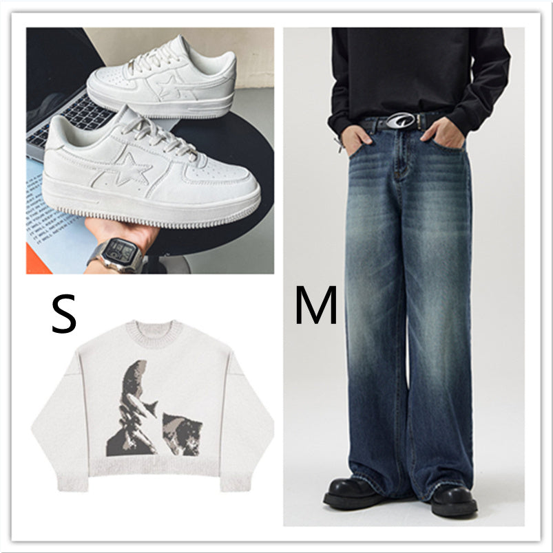 Thick Soled White Casual Sneakers For Men - ARCHSHOPE