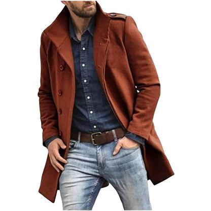 Manteau en laine de style européen pour homme, nouveau manteau épais pour l'automne et l'hiver