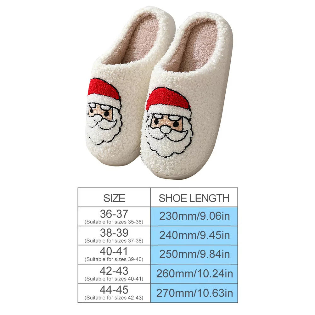 Christmas Slippers Reindeer Slippers For Women And Men Holiday Halloween Slippers Indoor Bedroom Fluffy Warm Fleece Slippers Winter Soft Cozy Home Non-Slip Soft Plush Slip-on Wool Lined House Shoes - ARCHSHOPE