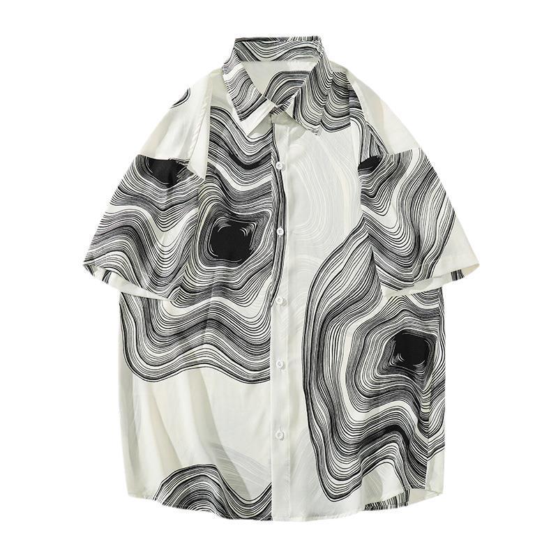 Chemise d'été pour homme, style Hong Kong, tendance, manches courtes