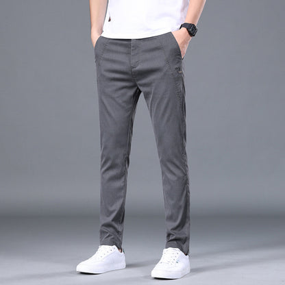 Herren Tencel Straight Hose Slim Fit Skinny Pants