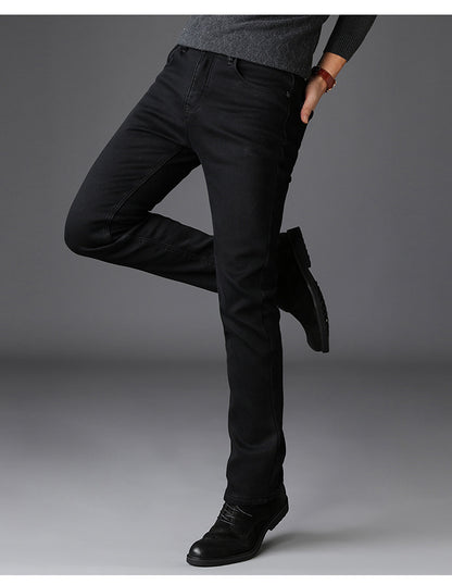 Neue Herren Jeans Slim Straight Black Pants für Männer