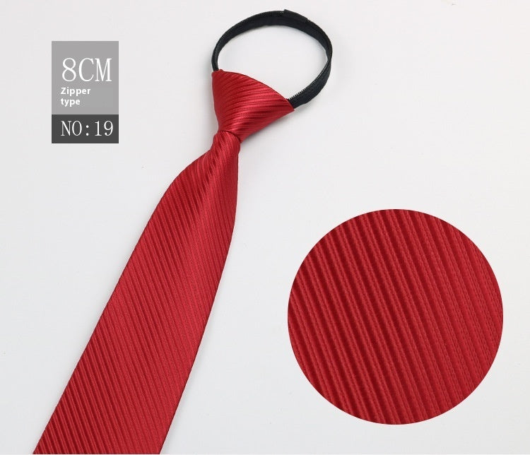 Black Men's Tie Striped Blue Business Tie Lazy Zip Tie In Stock Wholesale Pull Peels - ARCHSHOPE