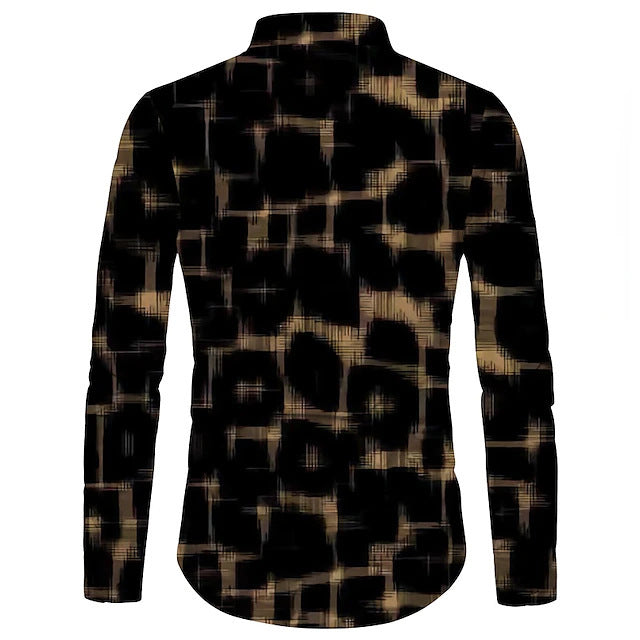 Chemise à manches longues à revers avec impression numérique 3D