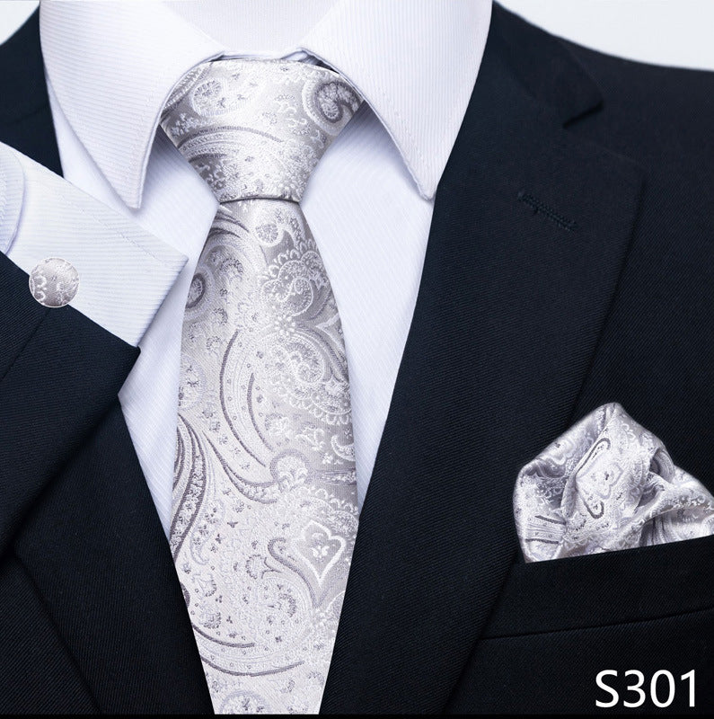 Men's Creative All-match Business Formal Wear Tie Scarf Cuff Buckle Set - ARCHSHOPE