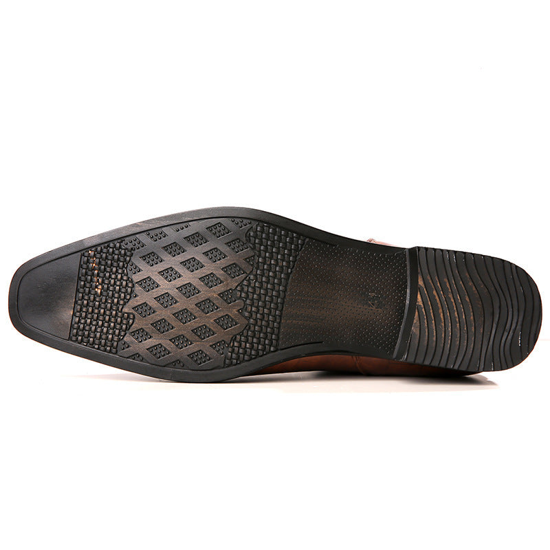 Bottines Chelsea montantes en cuir brillant pour homme, pointure 48