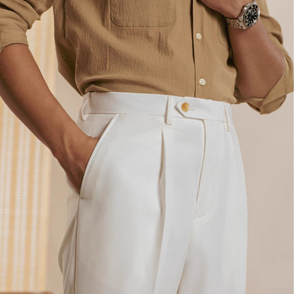 Pantalon de costume décontracté italien pour homme, printemps et automne