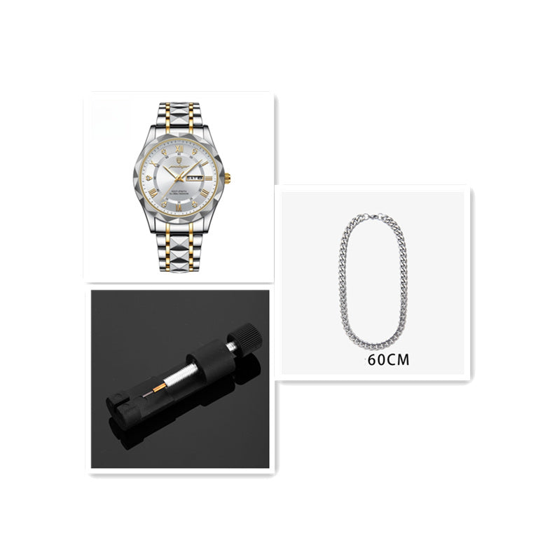 Men's Waterproof Double Calendar Luminous Quartz Watch - ARCHSHOPE