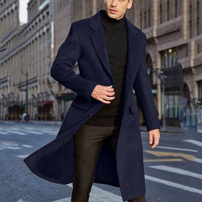 Men's Long Trench Coat Woolen Coat - ARCHSHOPE