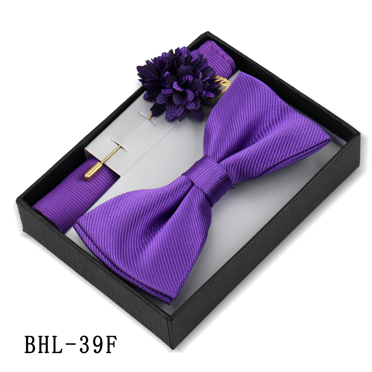 Mens Bow Tie, Pocket Square, And Brooch Gift Set - ARCHSHOPE