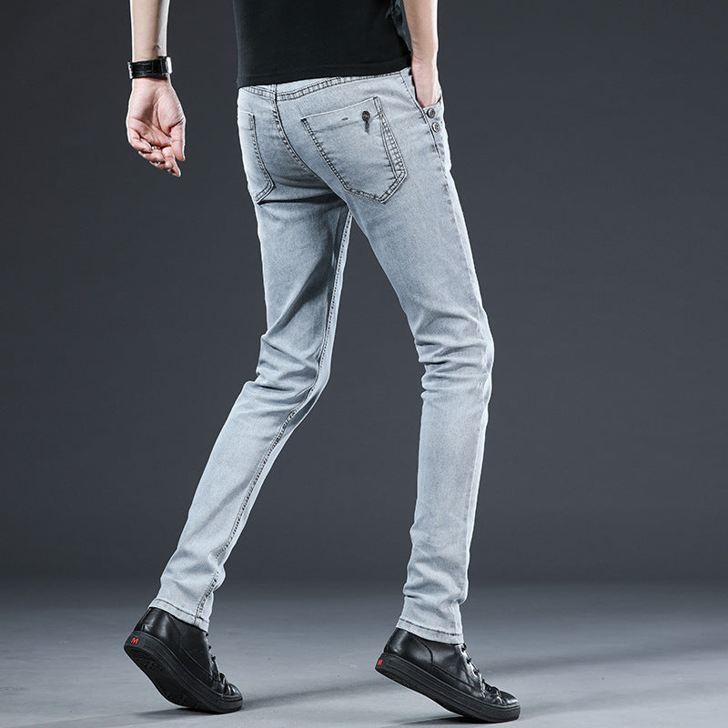 Jeans Herren Slim Fit Stretch Skinny Hose im koreanischen Stil