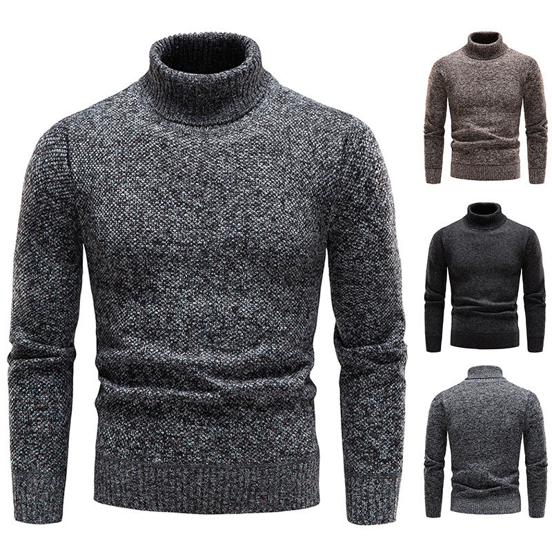 Pull à col roulé extérieur pour homme