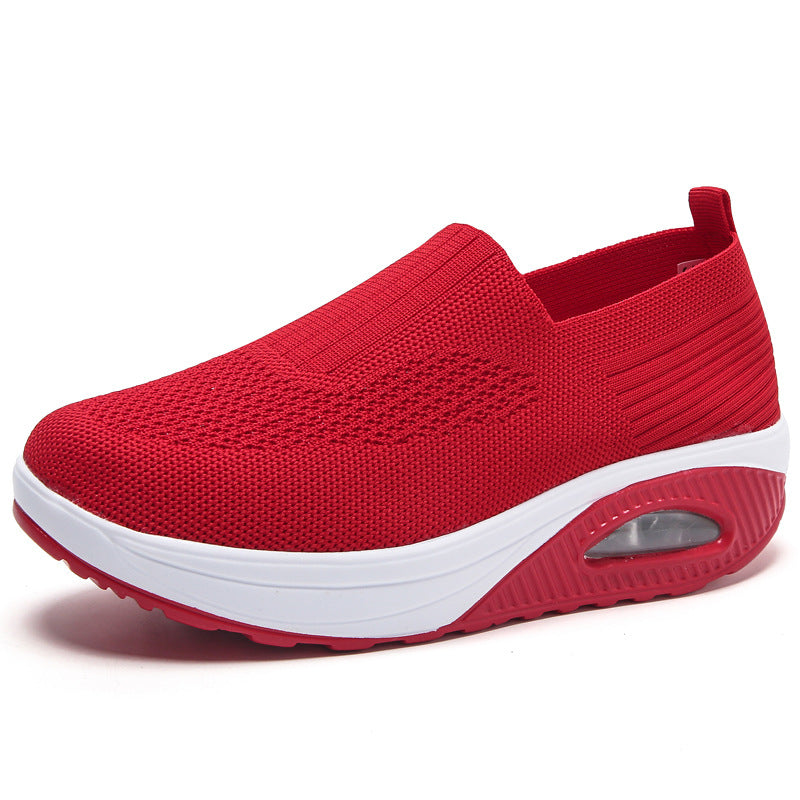 New Women's Leisure Sports Air Cushion Non-slip Flying Woven Women's Shoes