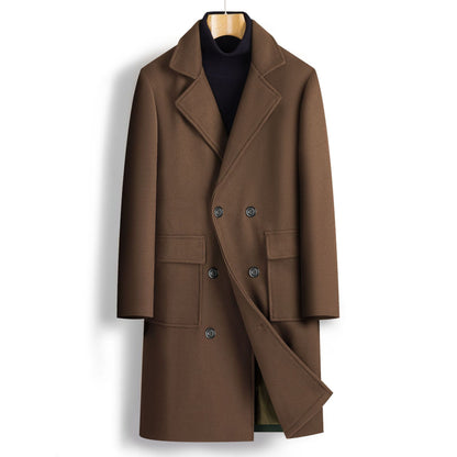 Manteau mi-long croisé pour homme automne-hiver
