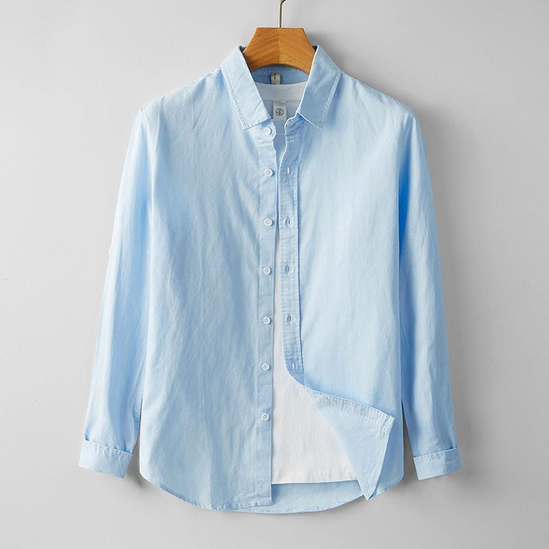 Summer Men's Cotton And Linen Casual Long Sleeve Shirt Thin - ARCHSHOPE