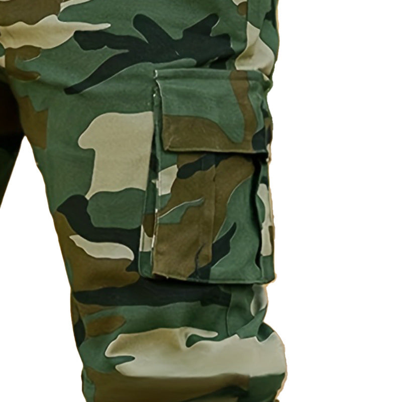 Multi-Pocket Camouflage Knöchelgebundene Herren Overalls Mode Sport Casual Hosen Frühling und Herbst