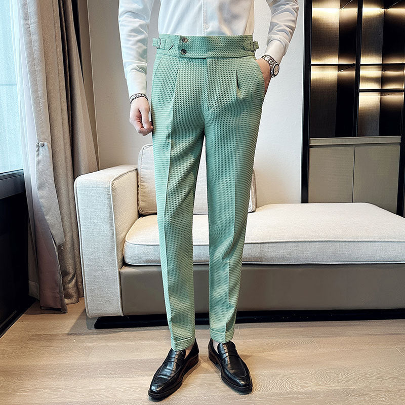 Pantalon de costume gaufré ananas britannique Naples